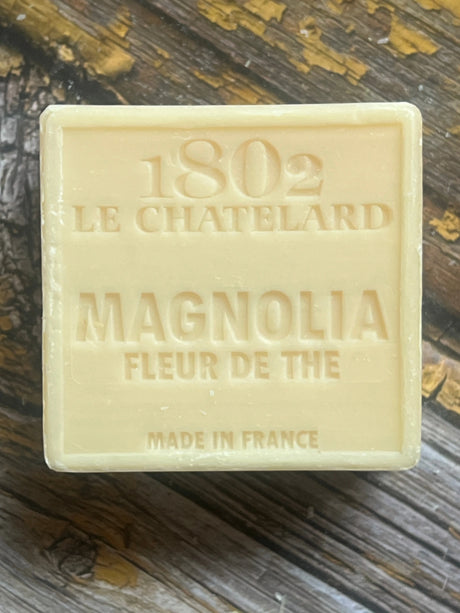 LE CHATELARD 1802 Magnolia & Tea Flower Marseille Soap, 72% Coconut, Olive and Almond Oil, 100g |  PALM FREE French Soaps UK