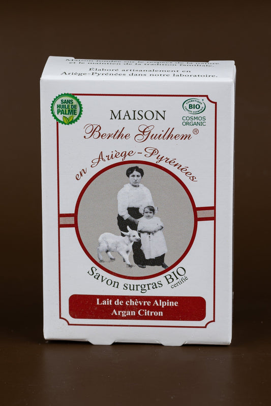 MAISON BERTHE GUILHEM Lemon & Argan Oils | Organic Alpine Goat's Milk | 100g French Soaps UK