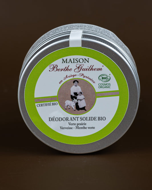 MAISON BERTHE GUILHEM Organic Solid Deodorant with Organic Alpine Goat's Milk & Verbena & Mint Oils | 45g French Soaps UK