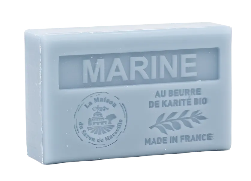 LA MAISON DU SAVON DE MARSEILLE Marine French Soap with Organic Shea Butter, 125g French Soaps UK