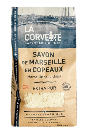 LA CORVETTE Marseille Soap Flakes for Laundry,  Natural | 750g French Soaps UK