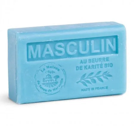 LA MAISON DU SAVON DE MARSEILLE Masculin, French Soap with Organic Shea Butter, 125g French Soaps UK