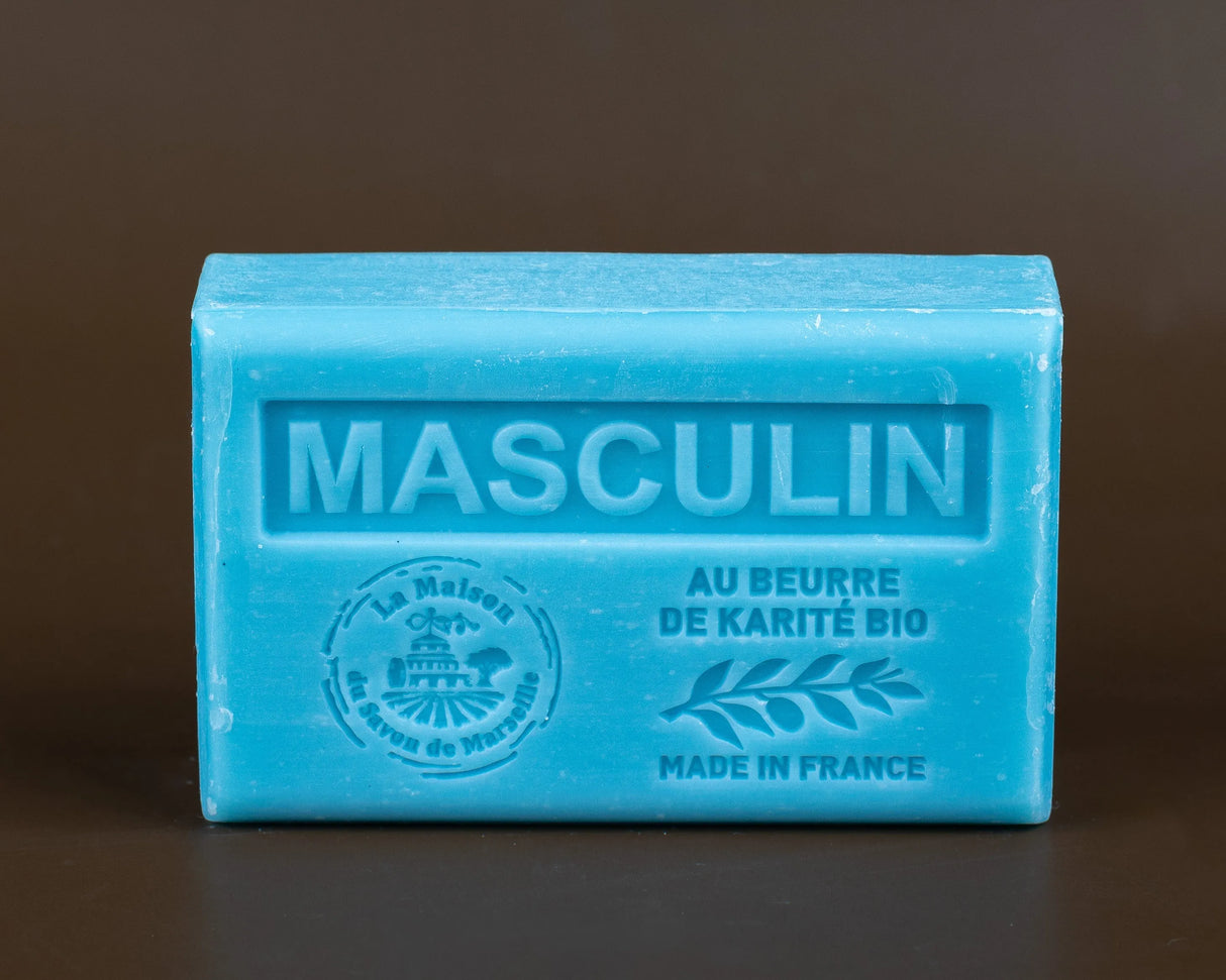 LA MAISON DU SAVON DE MARSEILLE Masculin, French Soap with Organic Shea Butter, 125g French Soaps UK