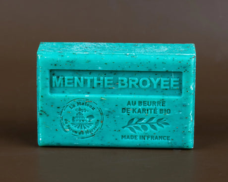 La Maison du Savon de Marseille Mint Exfoliating Soap with organic Shea Butter 125g French Soaps UK