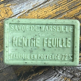 BLEU JAUNE Mint Leaf, Exfoliating Marseille Bath & Shower Bar | 250g French Soaps UK