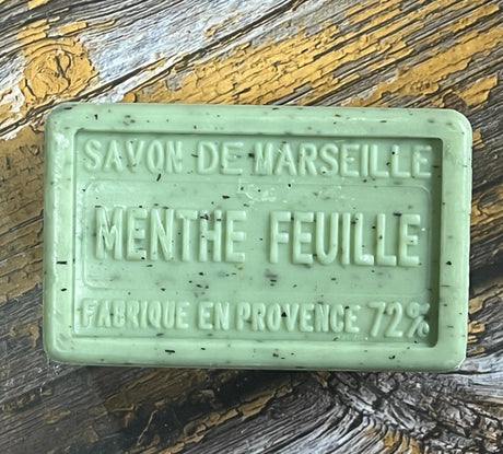 BLEU JAUNE Mint Leaf, Exfoliating Marseille Bath & Shower Bar | 250g French Soaps UK