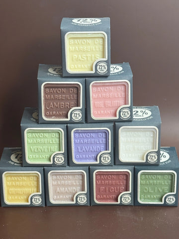 BLEU JAUNE Mixed Box of 10, 100g Fragranced Cubes (Worth £34.00) French Soaps UK