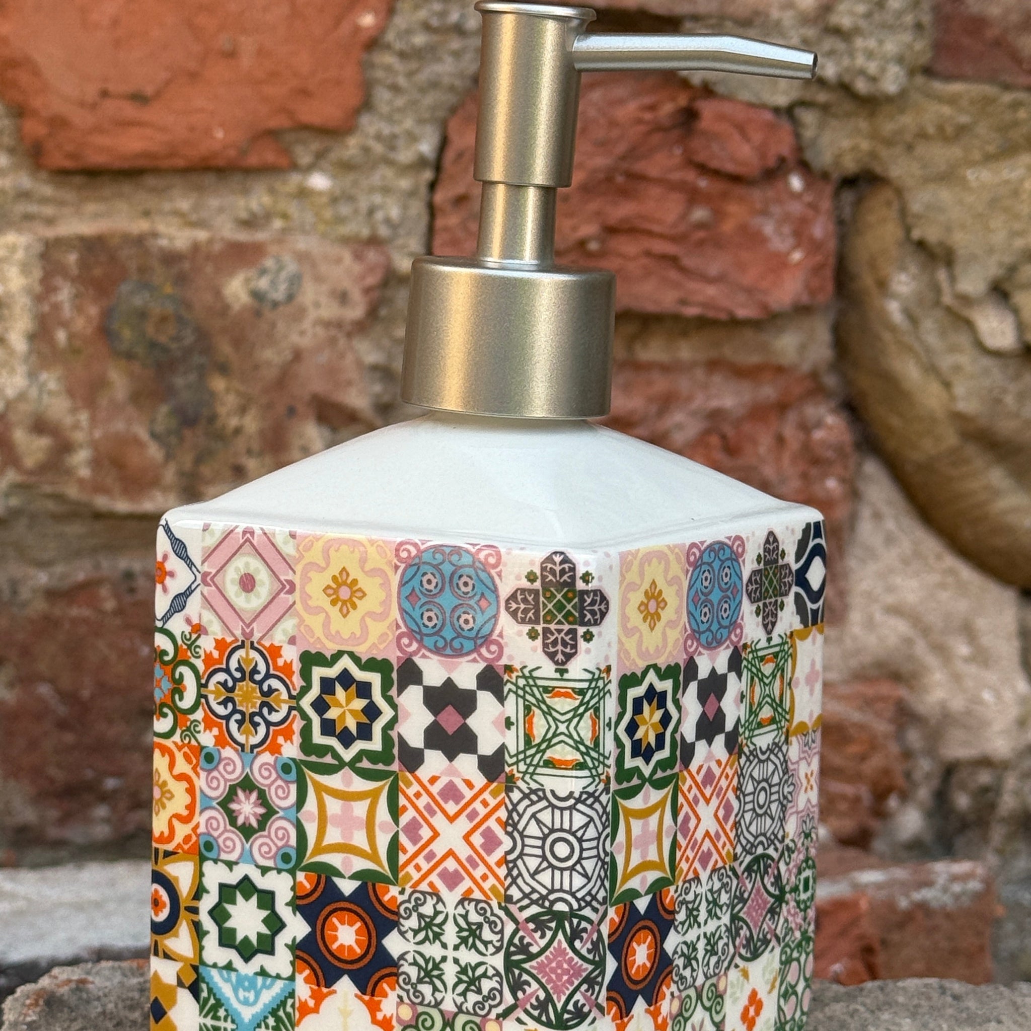 Bastide & Olivier Multi colour Mosaic Ceramic Soap Dispenser French Soaps UK
