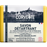 LA CORVETTE Multi-surface Bar, Vinegar, Olive & Coconut Oils, and Organic Lemon Oil | 200g French Soaps UK