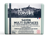 LA CORVETTE Multi-Surface Soap Bar, Organic Olive, & Coconut Oil, Baking Soda & Organic Thyme | 200g French Soaps UK