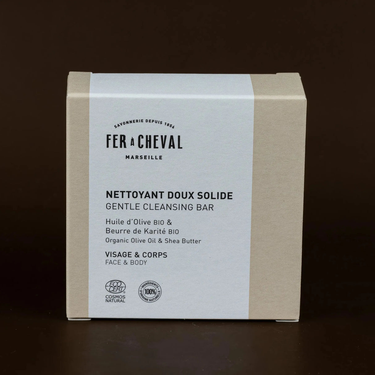 FER A CHEVAL Natural Cleansing Bar for Face & Body, Olive Oil & Shea Butter French Soaps UK
