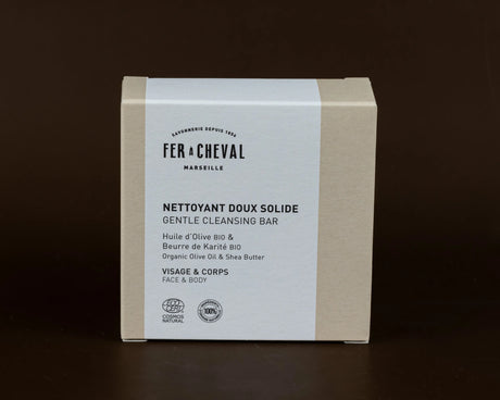 FER A CHEVAL Natural Cleansing Bar for Face & Body, Olive Oil & Shea Butter French Soaps UK