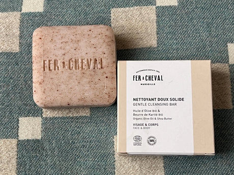 FER A CHEVAL Natural Cleansing Bar for Face & Body, Olive Oil & Shea Butter French Soaps UK