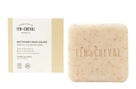 FER A CHEVAL Natural Cleansing Bar for Face & Body, Olive Oil & Shea Butter French Soaps UK