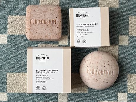 FER A CHEVAL Natural Cleansing Bar for Face & Body, Olive Oil & Shea Butter French Soaps UK