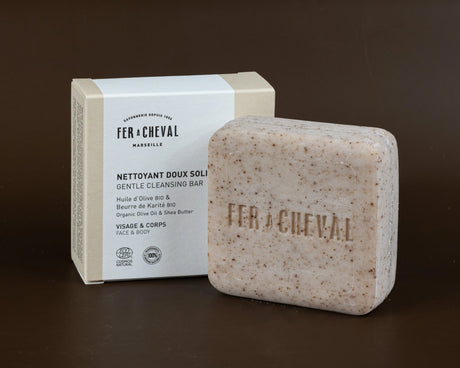 FER A CHEVAL Natural Cleansing Bar for Face & Body, Olive Oil & Shea Butter French Soaps UK