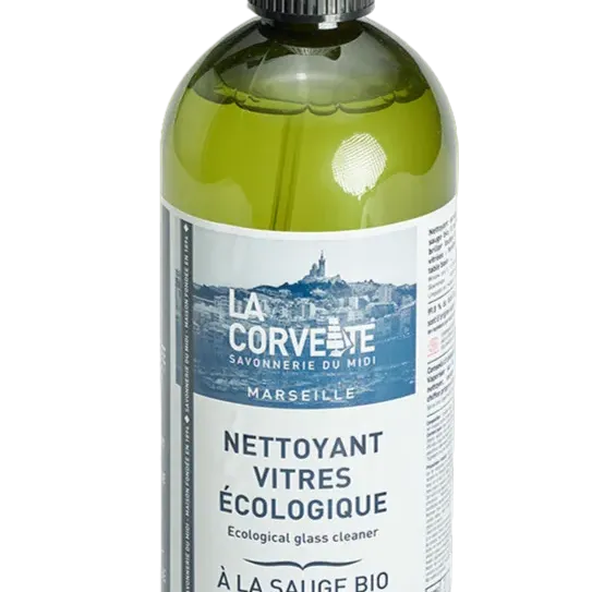 LA CORVETTE Natural Glass Cleaner with Organic Sage | 750ml French Soaps UK