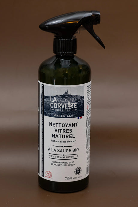 LA CORVETTE Natural Glass Cleaner with Organic Sage | 750ml French Soaps UK