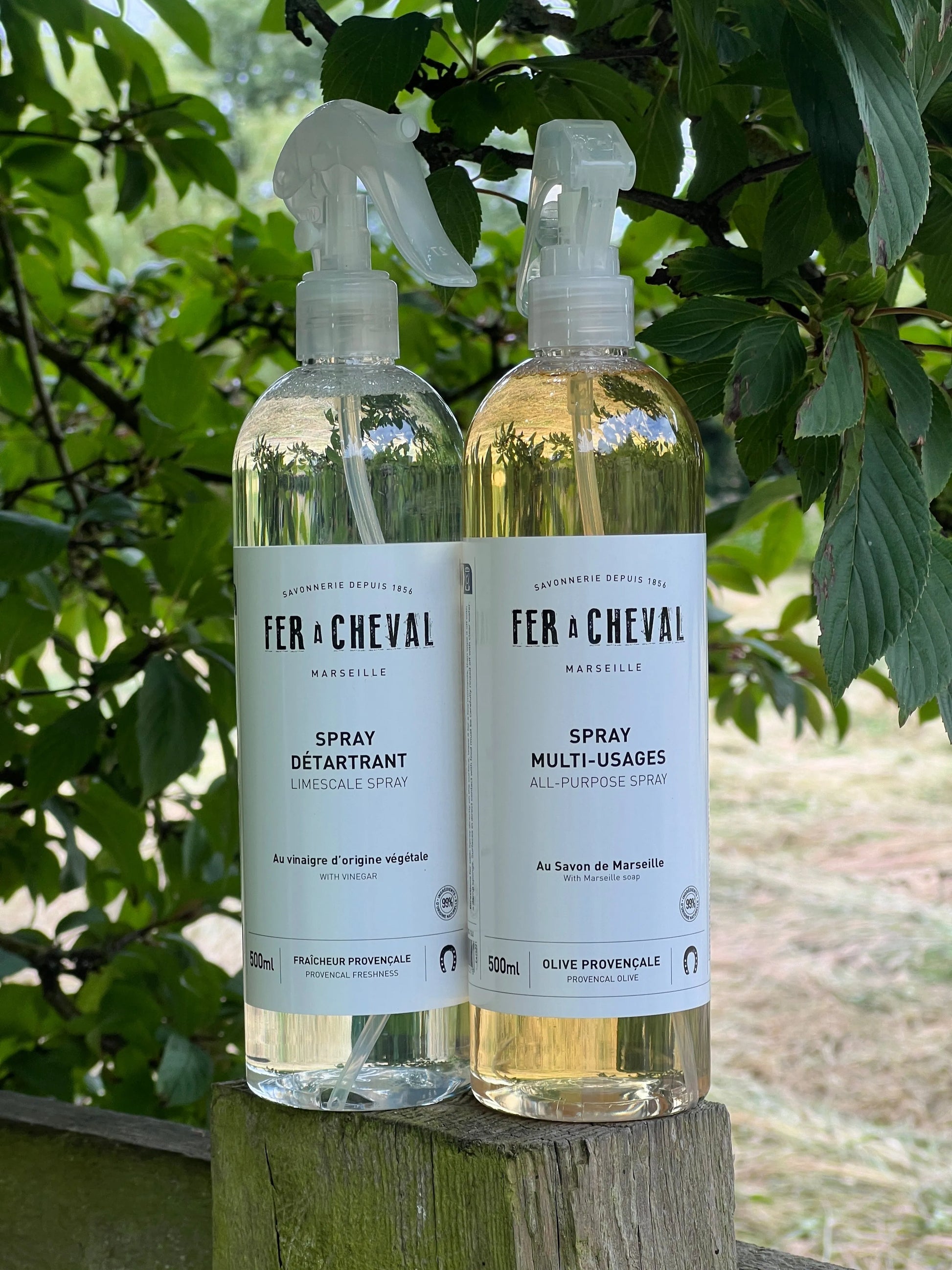 FER A CHEVAL Natural Multi-Surface & Limescale Spray Duo with Cloth (Worth £20.50) French Soaps UK