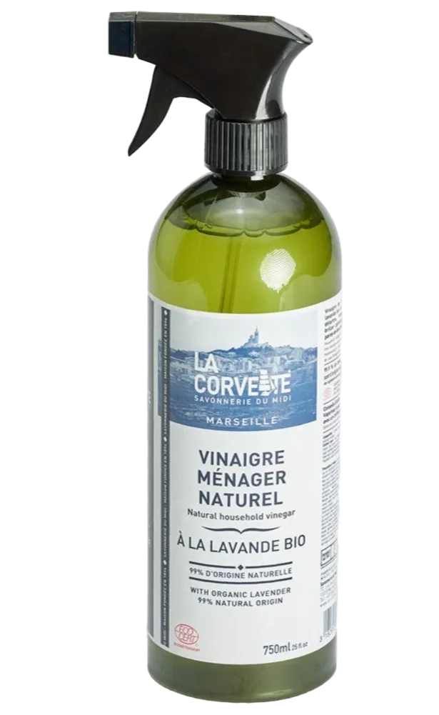 LA CORVETTE Natural Vinegar Limescale Spray with Organic Lavender | 750ml French Soaps UK