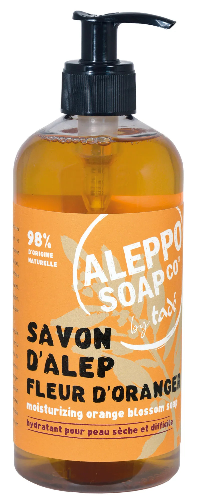 TADÉ PAYS DU LEVANT Orange Blossom Aleppo Liquid Soap, Dry and Intolerant Skin | 500ml French Soaps UK