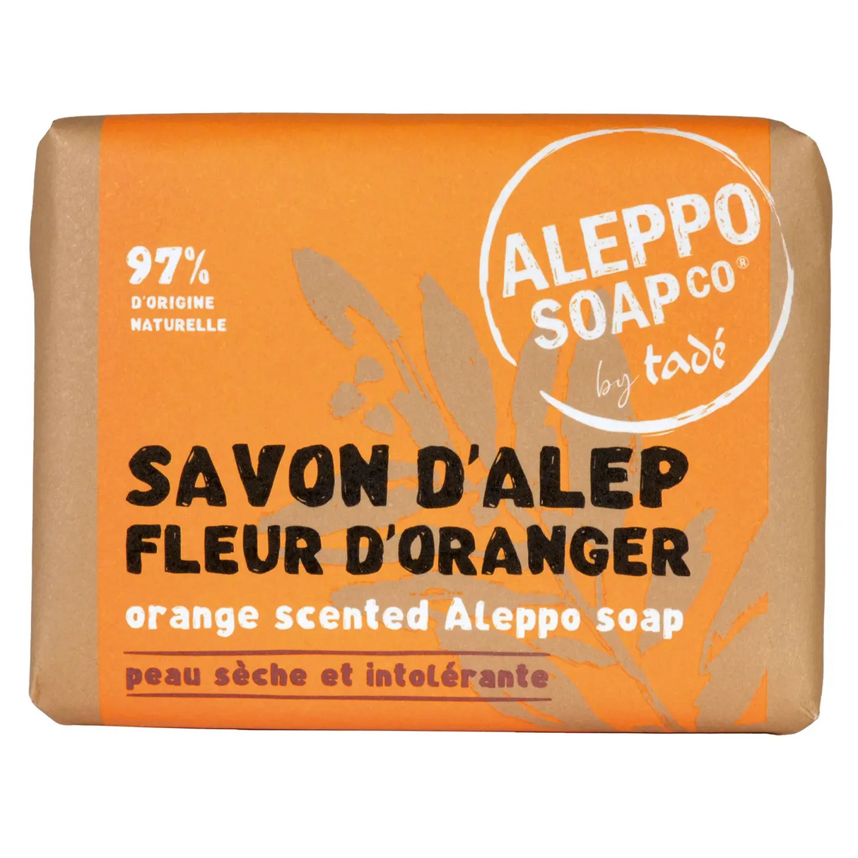 TADÉ PAYS DU LEVANT Orange Blossom Fragranced Aleppo Soap, for Dry and Intolerant skin | 100g French Soaps UK
