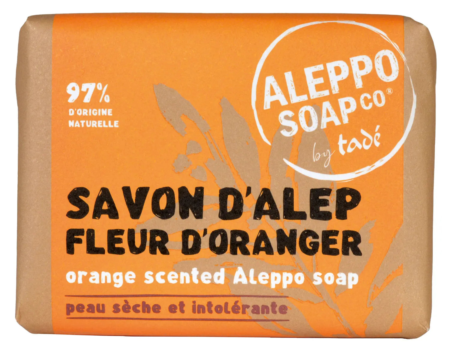 TADÉ PAYS DU LEVANT Orange Blossom Fragranced Aleppo Soap, for Dry and Intolerant skin | 100g French Soaps UK