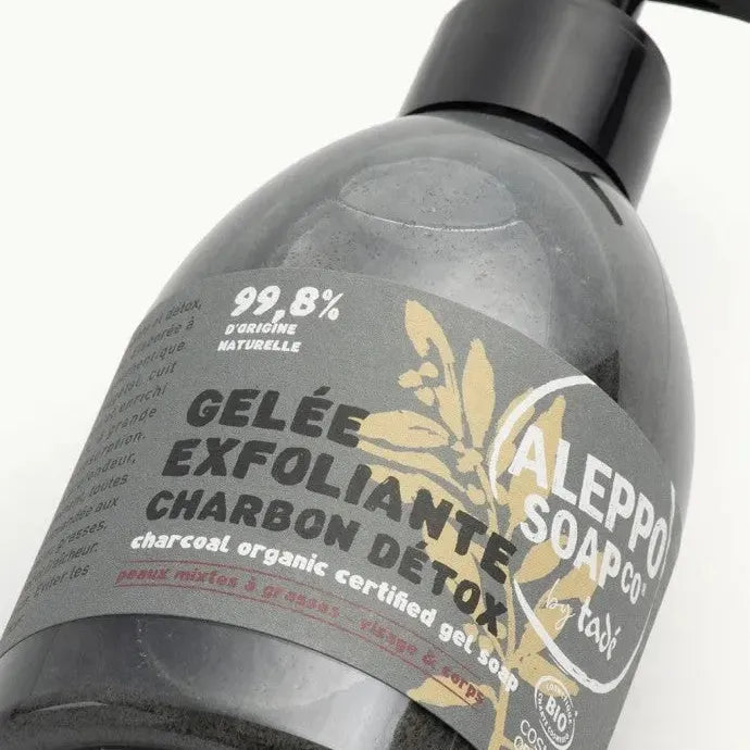 TADÉ PAYS DU LEVANT Organic Charcoal Liquid Soap, for Face & Body | 300ml French Soaps UK