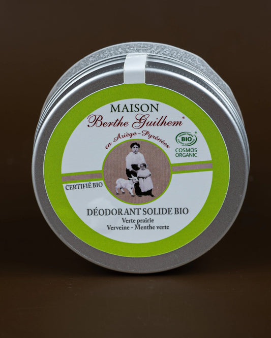 MAISON BERTHE GUILHEM Organic Solid Deodorant with Organic Alpine Goat's Milk & Verbena & Mint Oils | 45g French Soaps UK