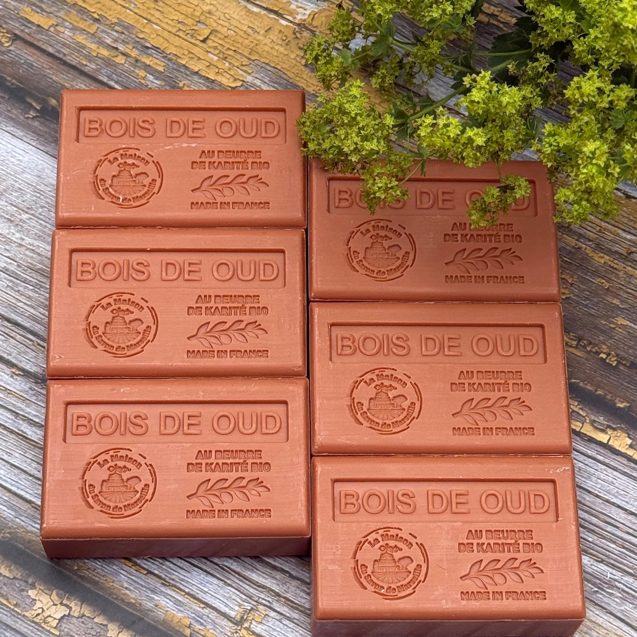 La Maison du Savon de Marseille Oud (Bois de Oud) French Soap with organic Shea Butter 125g x 6 French Soaps UK