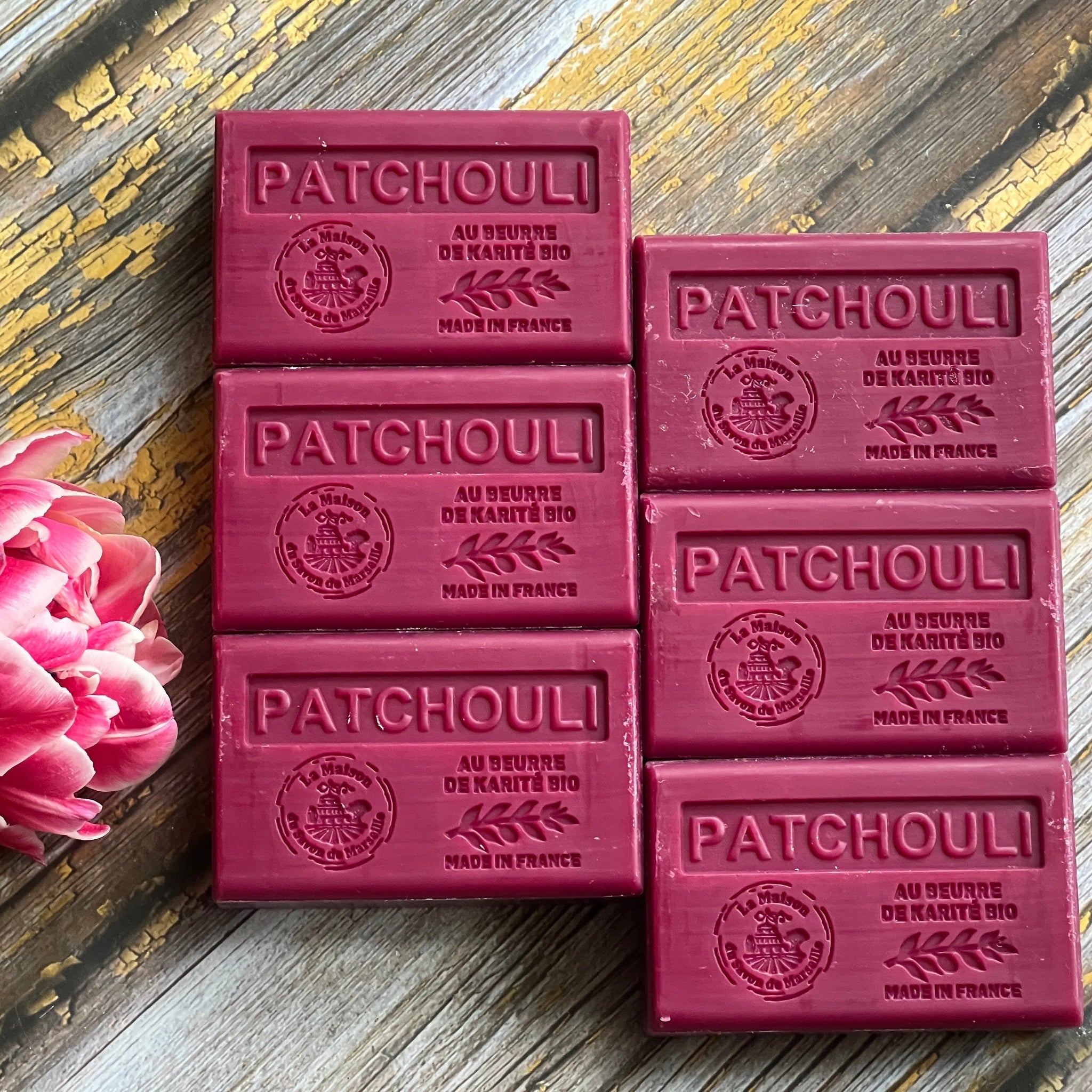 La Maison du Savon de Marseille Patchouli French Soap with Organic Shea Butter 125g x 6 French Soaps UK
