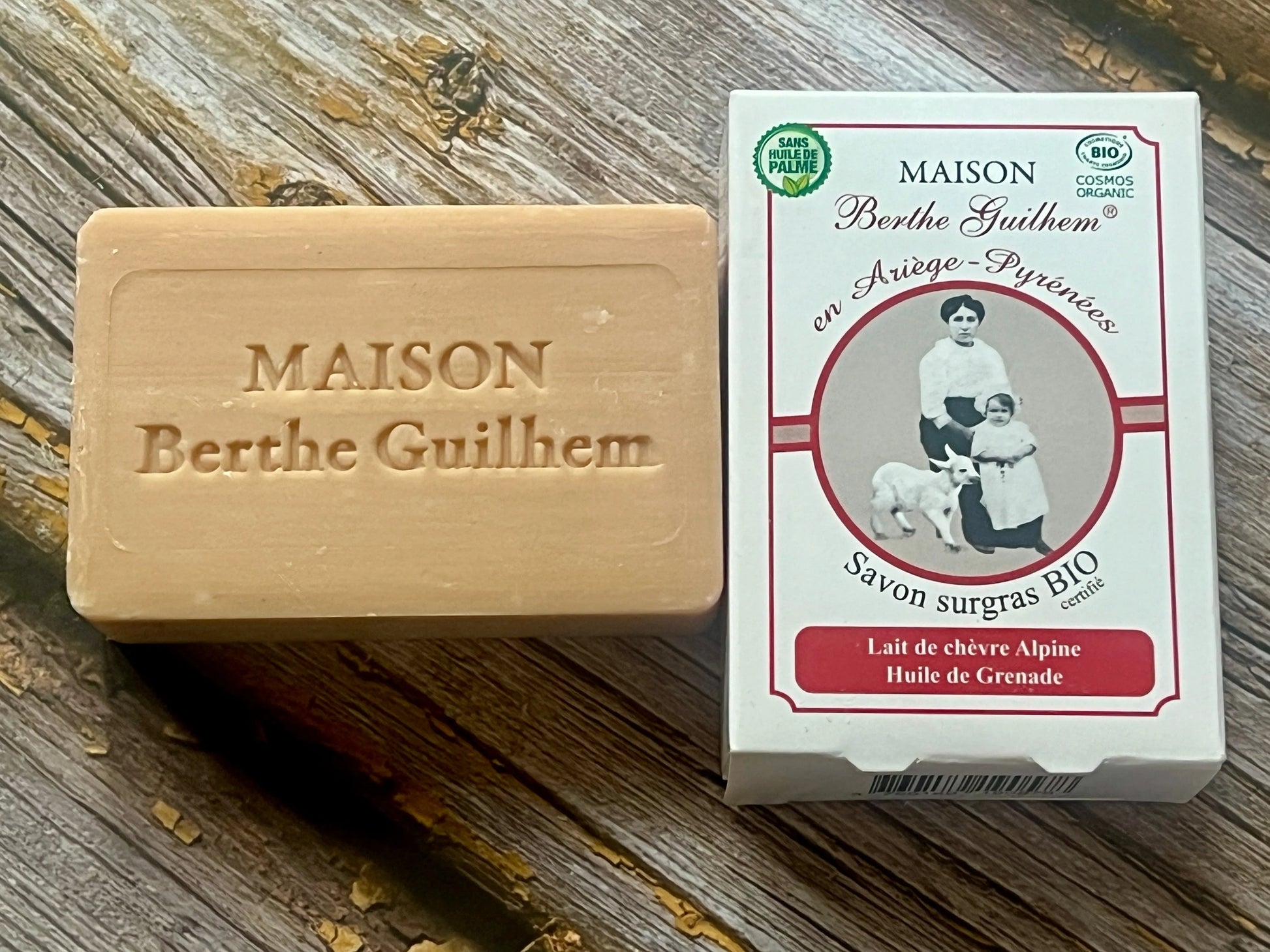 MAISON BERTHE GUILHEM Patchouli Oil & Sweet Almond Oil  | Organic Alpine Goat's Milk | 100g French Soaps UK
