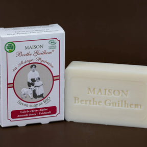 MAISON BERTHE GUILHEM Patchouli Oil & Sweet Almond Oil  | Organic Alpine Goat's Milk | 100g French Soaps UK