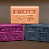 LA MAISON DU SAVON DE MARSEILLE Patchouli, Oud & Opium | Fragranced Marseille Soap with Shea Butter | 3 x 125g French Soaps UK