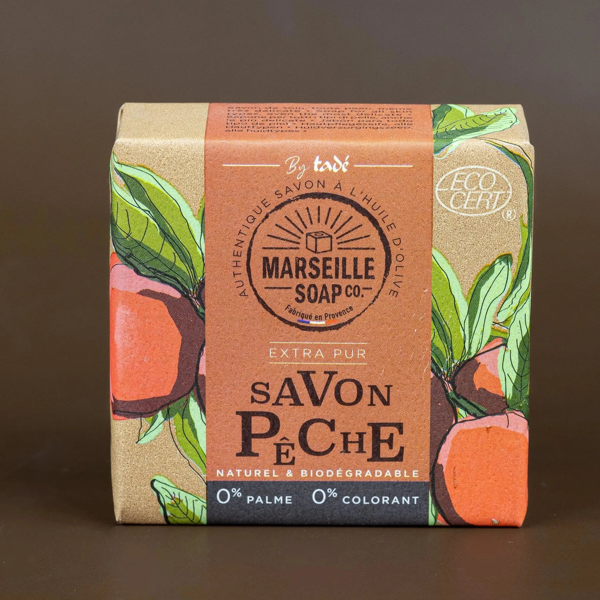 TADÉ PAYS DU LEVANT Peach Marseille Soap with Olive Oil | 100g French Soaps UK