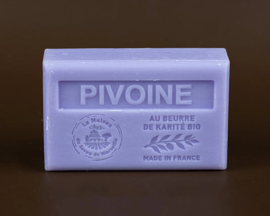 LA MAISON DU SAVON DE MARSEILLE Peony (Pivoine) Shea Butter Soap 125g French Soaps UK