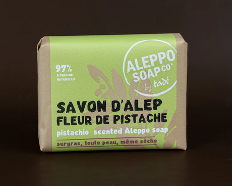 TADÉ PAYS DU LEVANT Pistachio Flower Fragranced Aleppo Soap, for dry and intolerant skin | 100g French Soaps UK