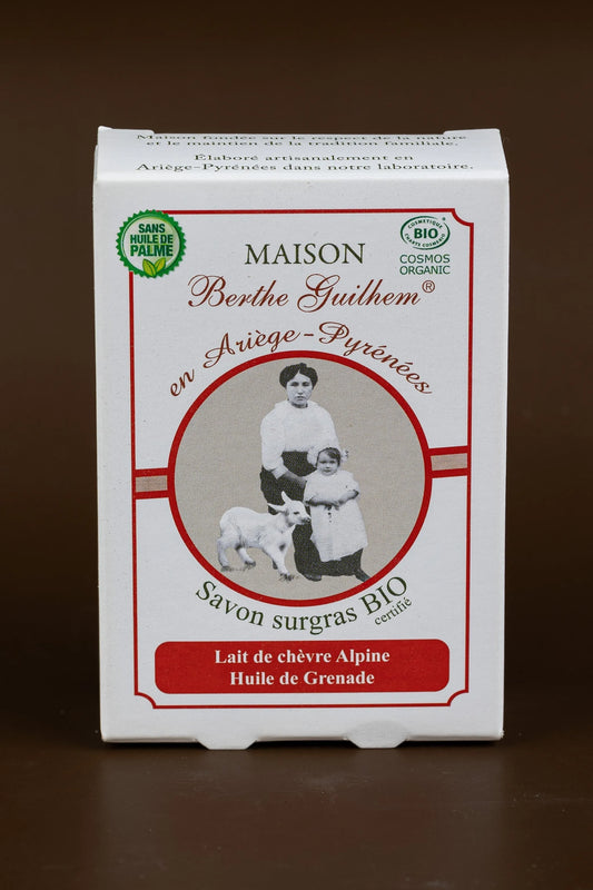 MAISON BERTHE GUILHEM Pomegranate Oil | Organic Alpine Goat's Milk | 100g French Soaps UK