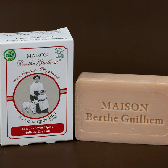 MAISON BERTHE GUILHEM Pomegranate Oil | Organic Alpine Goat's Milk | 100g French Soaps UK