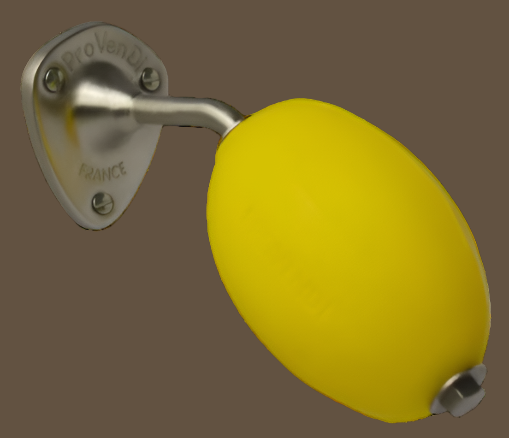 Lemon Rotating Wall Soap - Brushed Steel Wall Arm, by PROVENDI