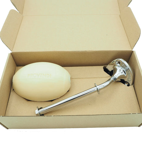 PROVENDI Provendi Almond Rotating Wall Soap | Chrome Wall Arm French Soaps UK