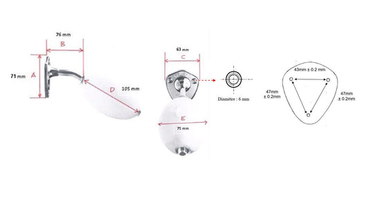 Provendi Wall Arm Dimensions Chart French Soaps UK