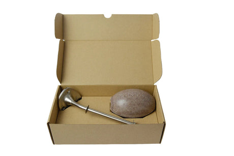 PROVENDI Provendi Exfoliating Cedar Rotating Wall Soap | Brushed Steel Wall Arm French Soaps UK