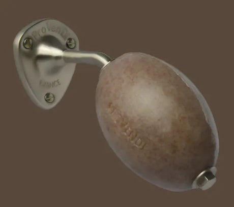 PROVENDI Provendi Exfoliating Cedar Rotating Wall Soap | Brushed Steel Wall Arm French Soaps UK