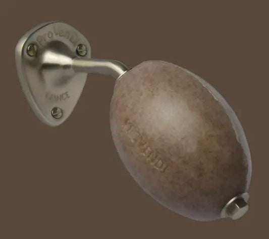 PROVENDI Provendi Exfoliating Cedar Rotating Wall Soap | Brushed Steel Wall Arm French Soaps UK