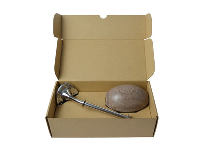 PROVENDI Provendi Exfoliating Cedar Rotating Wall Soap | Chrome Wall Arm French Soaps UK