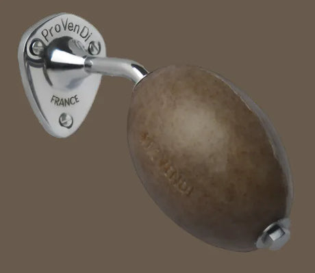 PROVENDI Provendi Exfoliating Cedar Rotating Wall Soap | Chrome Wall Arm French Soaps UK