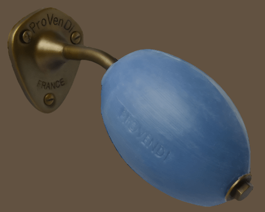 Brass/Bronze wall arm from Provendi, Lavender Blue rotating soap