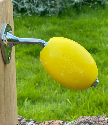 PROVENDI Provendi Lemon Rotating Wall Soap | Chrome Wall Arm French Soaps UK