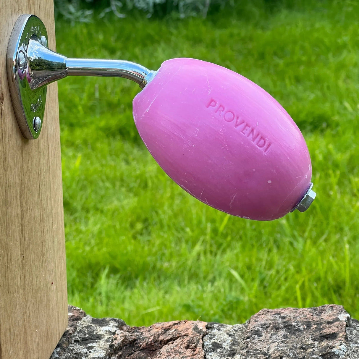PROVENDI Provendi Rose Rotating Wall Soap | Chrome Wall Arm French Soaps UK